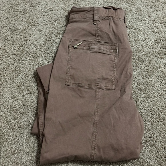 Anthropologie 4Ellie Embroidered Brown Utility Pants Size 12 - Picture 6 of 9